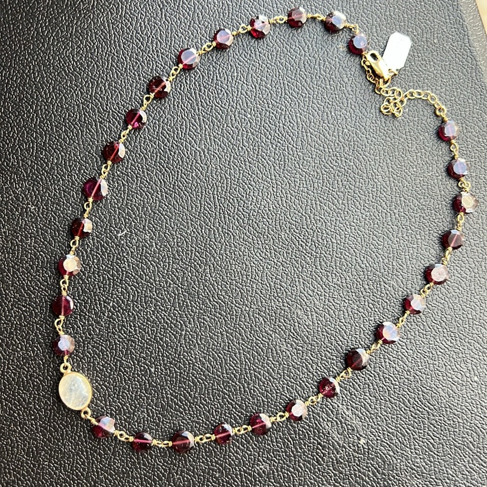 Ela Rae Libi coin stone necklace with center stone - Picture 3 of 9